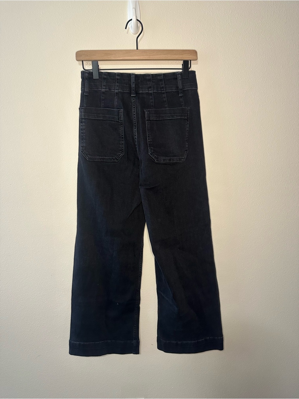 Anthropologie Pilcro the skipper high rise wide leg crop jeans black wash sz 26 - Picture 7 of 7